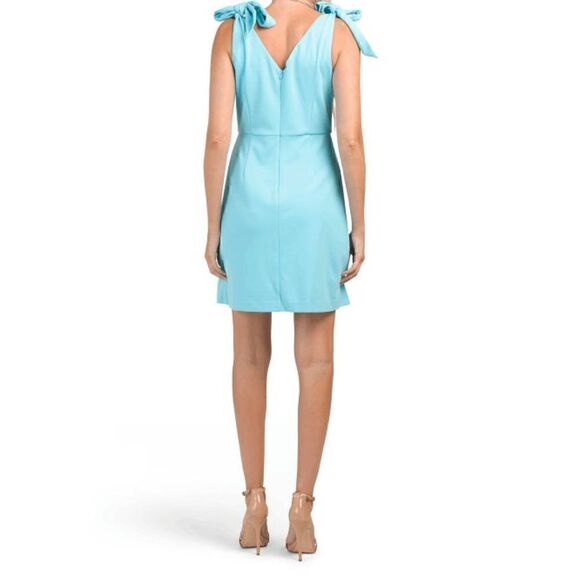 BCBGENERATION Tie-Sleeve Bow Shoulder Blue Sheath Mini Dress SIZE 16 NWT $98 - Picture 3 of 12